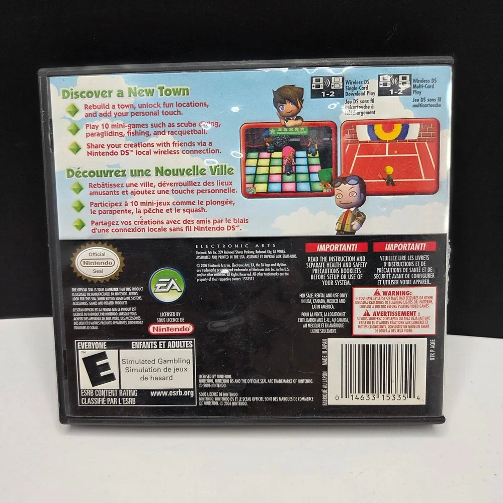 Nintendo DS MySims EA Video Game Case Manual Cartridge Life Sim Town Builder